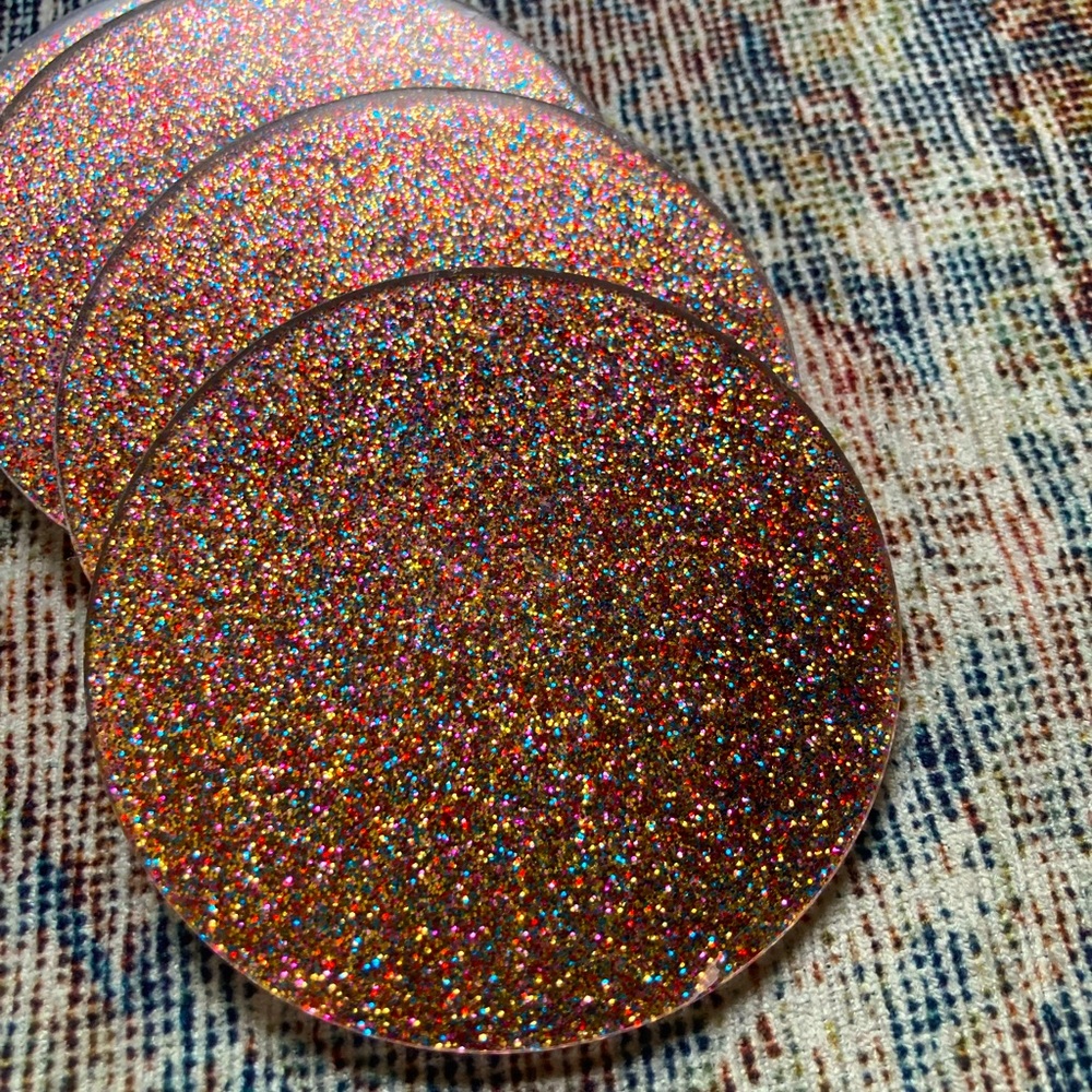 Glitter Acrylic Coasters (set of 4)